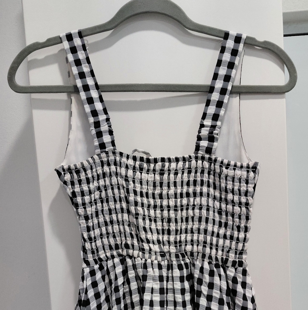 Boho Check Woven Crinkle Maxi Dress XS - Picture 4 of 8